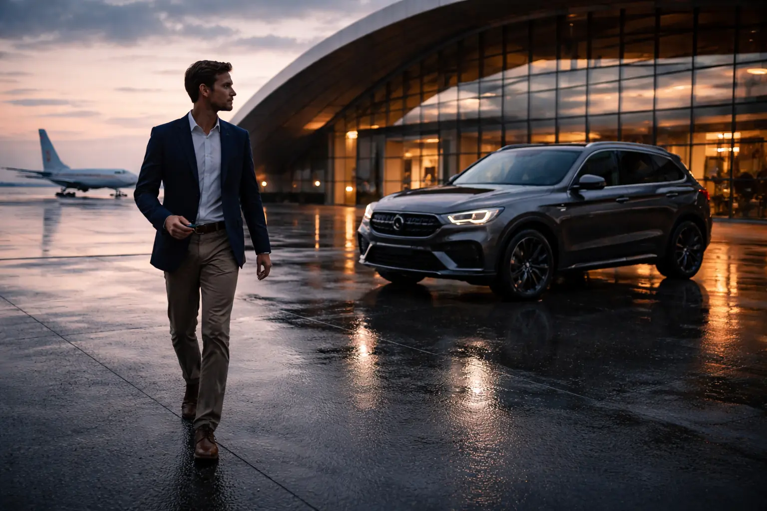 QEEQ DIRECT Qeeq global road trip review detailing a VIP vehicle handover at a private airport terminal