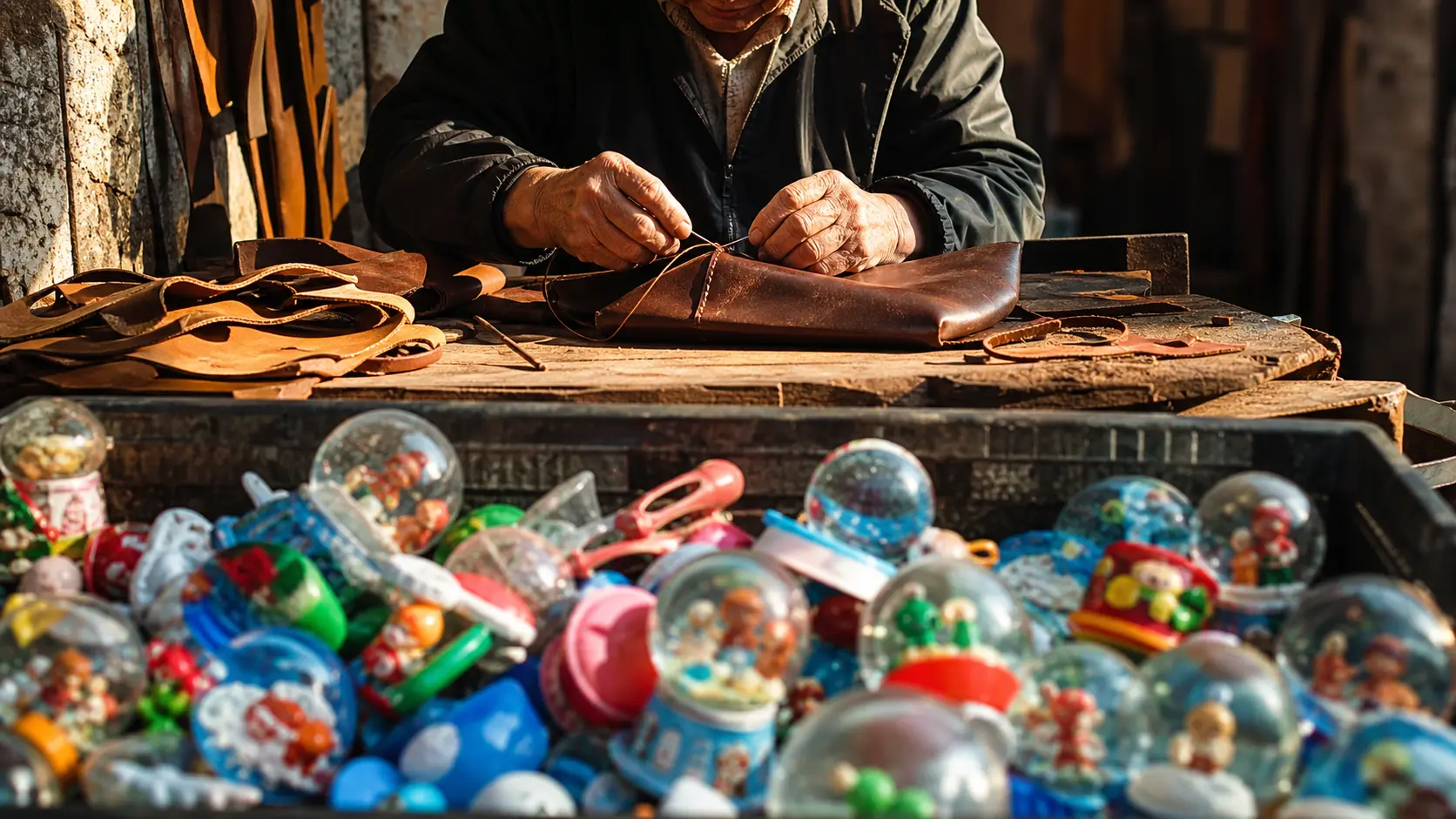 Authentic Artisanal Goods The Honest Guide to Avoiding Tourist Traps: Traveler examining authentic artisan goods, avoiding cheap mass-produced souvenir scams
