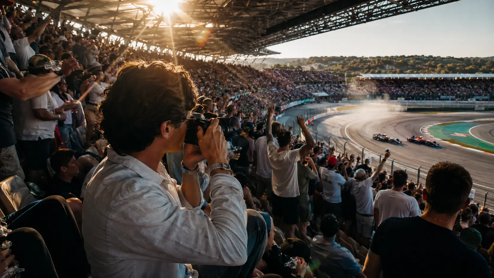 FORMULA 1 TRAVEL GUIDE 🏎️ 2 Fans studying circuit maps to choose the best grandstand views for the 2026 Formula 1 season