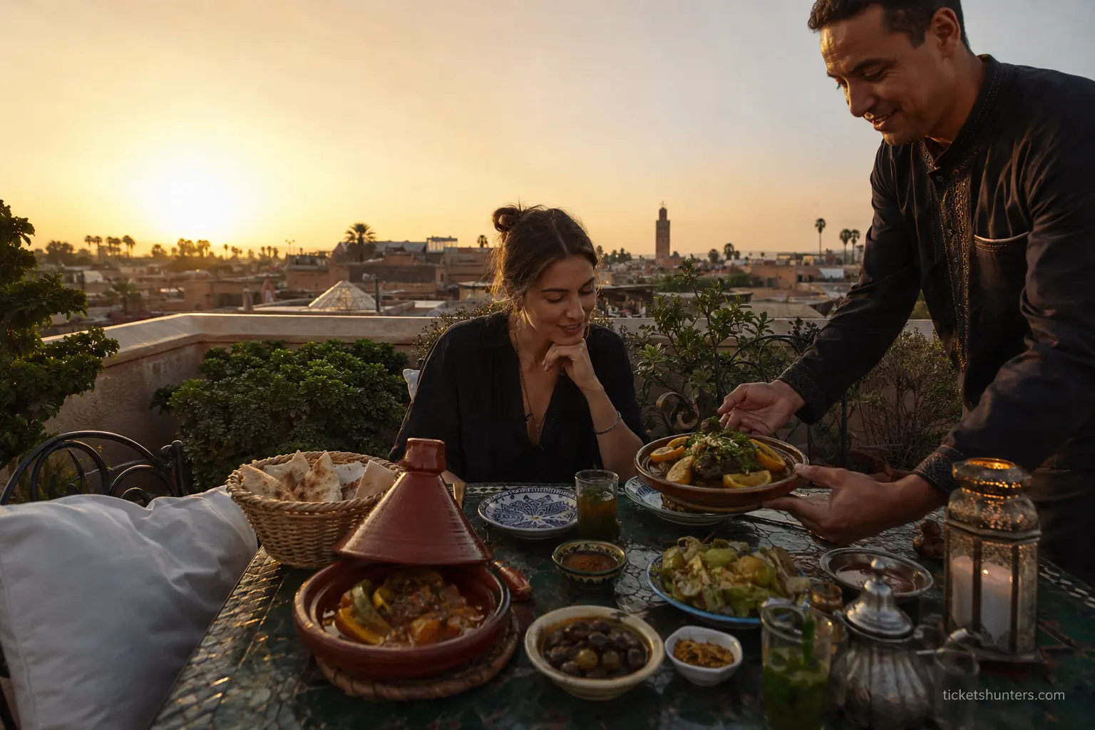 Marrakech rooftop tagine dining guide Morocco — authentic gastronomy tourism experience 2026