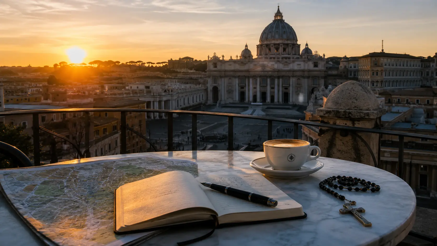 Sacred Destinations Travel Guide 2026 — Vatican St. Peter's Basilica at sunrise golden light