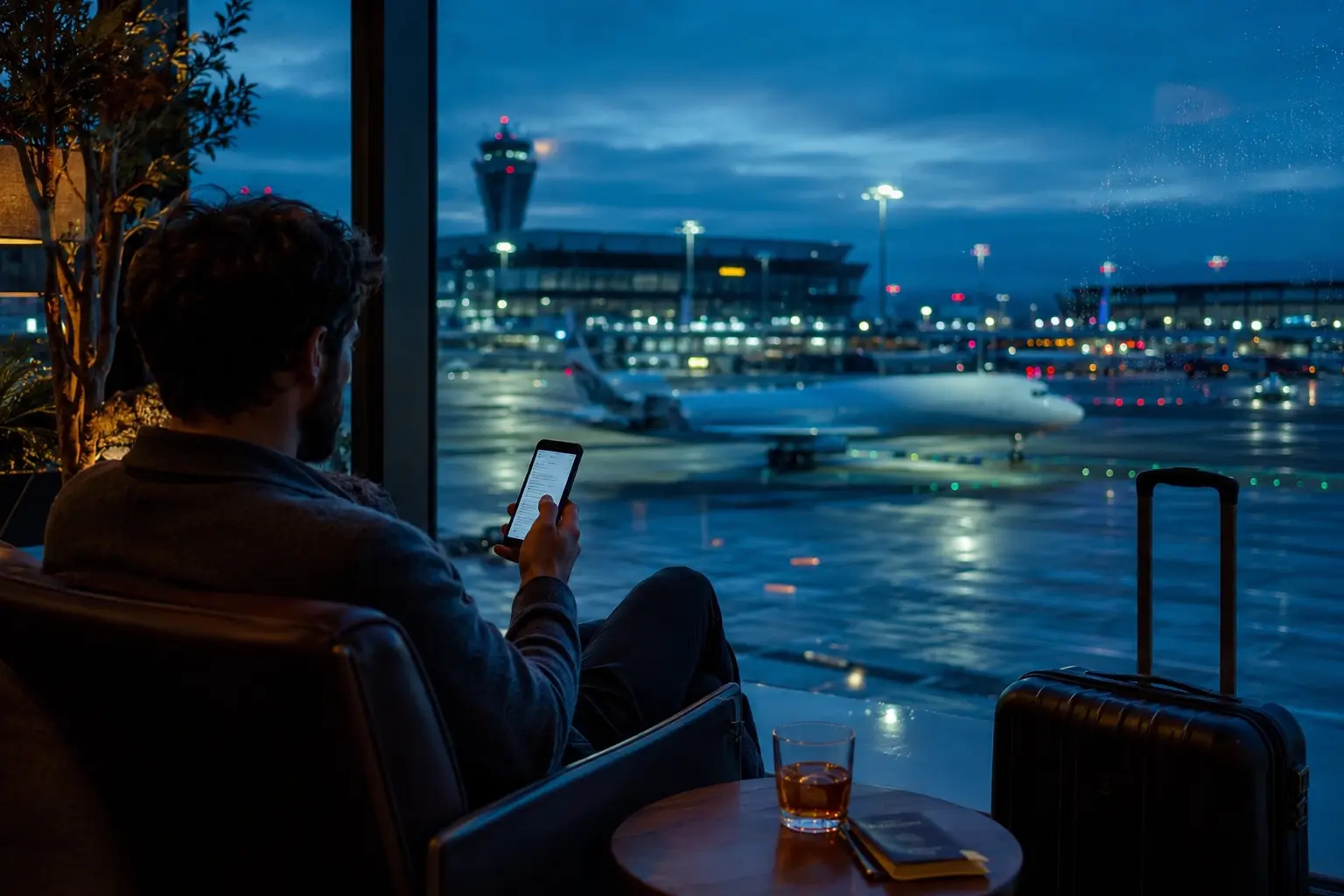 AVIASALES โ๏ธ 8 Aviasales review 2026 โ night airport lounge flight booking laptop screen