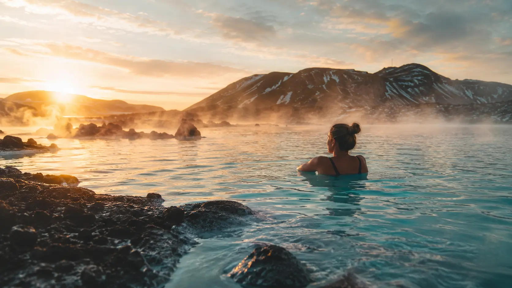 GLOBAL THERMAL WELLNESS 2026 4 Global thermal wellness blueprint 2026 — geothermal lagoon mountain sunrise steam