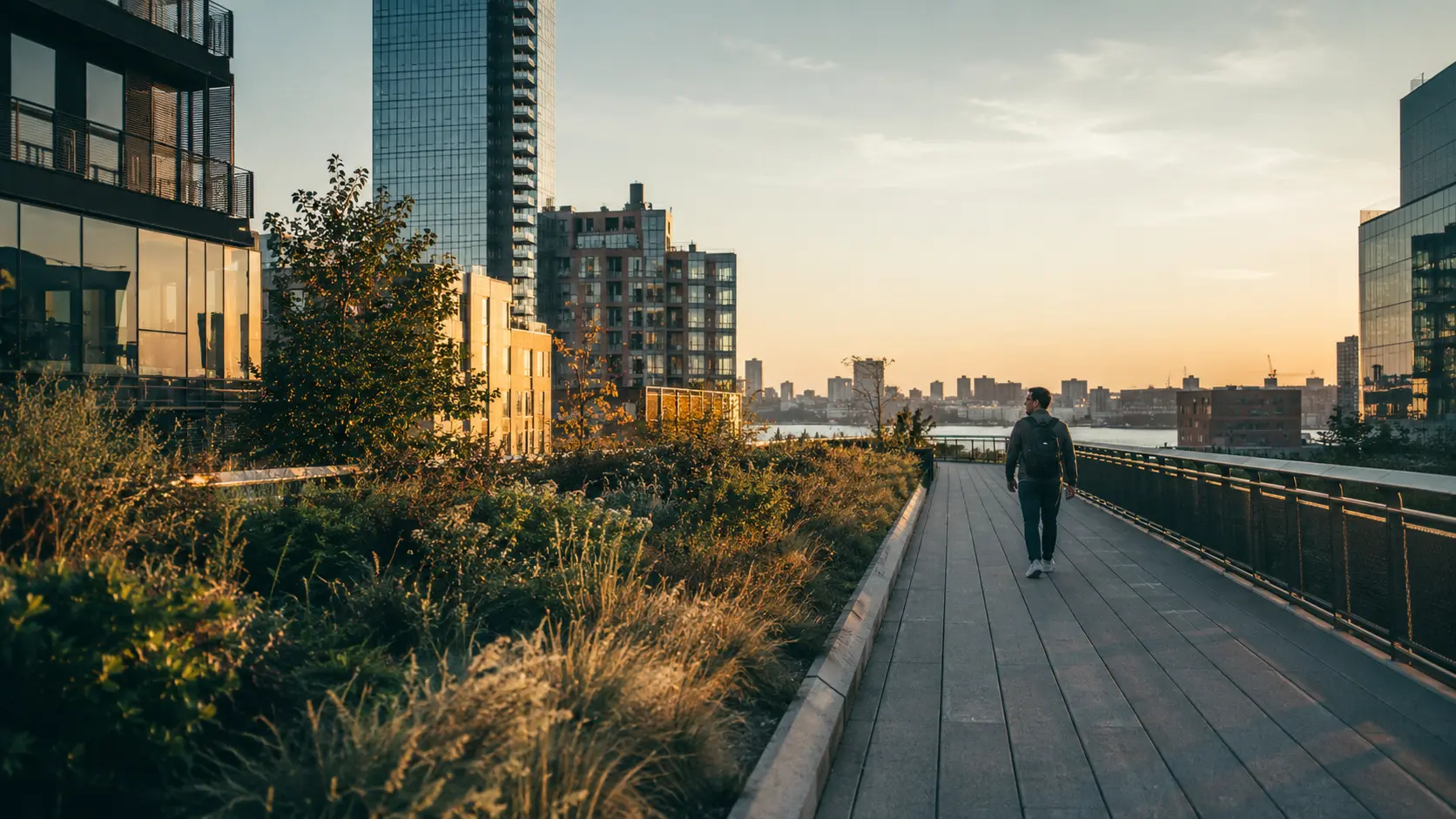 NEW YORK π½ 5 New York Travel Guide 2026 β High Line elevated park golden hour city walk