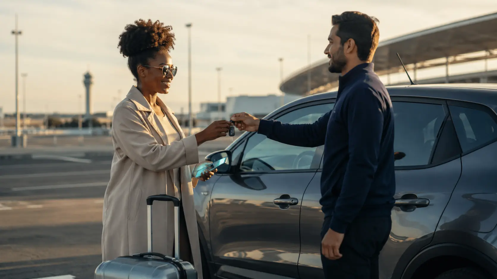Localrent Review: Is It the #1 Cheap Car Rental? 2 Localrent review 2026 — airport car pickup with rental key handover from local supplier