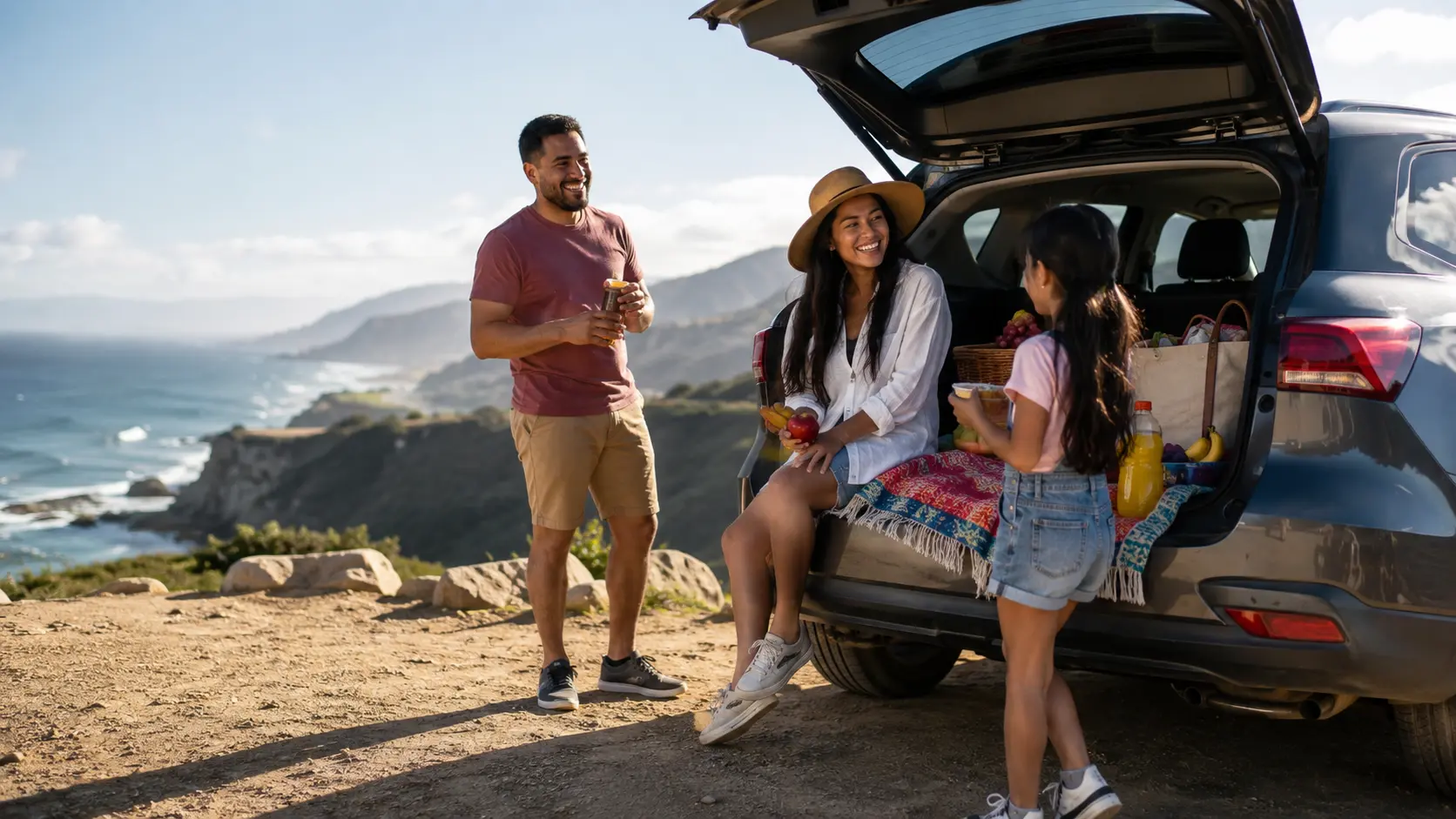 Localrent Review: Is It the #1 Cheap Car Rental? 7 Localrent review 2026 — coastal road trip picnic stop with rental car and sea view