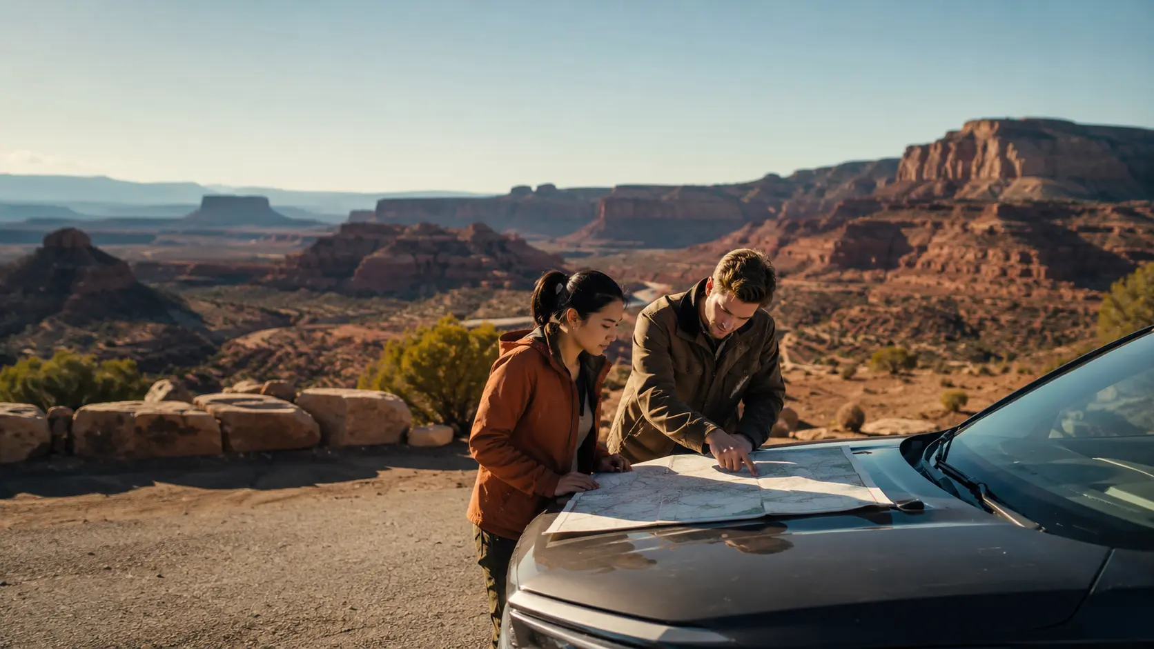 Localrent Review: Is It the #1 Cheap Car Rental? 5 Localrent review 2026 — desert road trip route planning with map and rental car