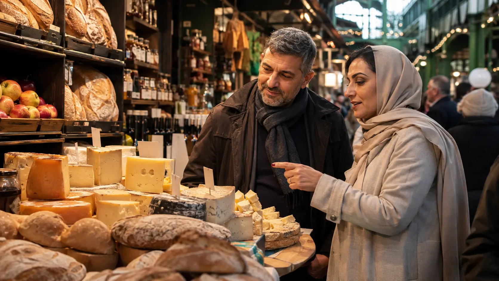 London travel mistakes 2026 — premium cheese counter at a London food market visit