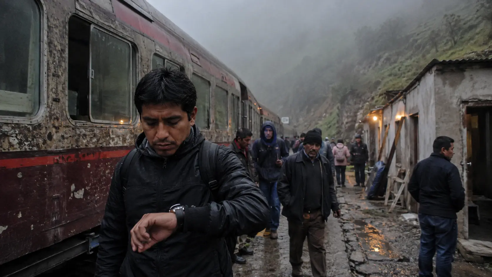10 Worst Train Journeys You Must Avoid Globally 6 Worst train journeys 2026 — travellers stranded at a mountain station during a bad weather delay